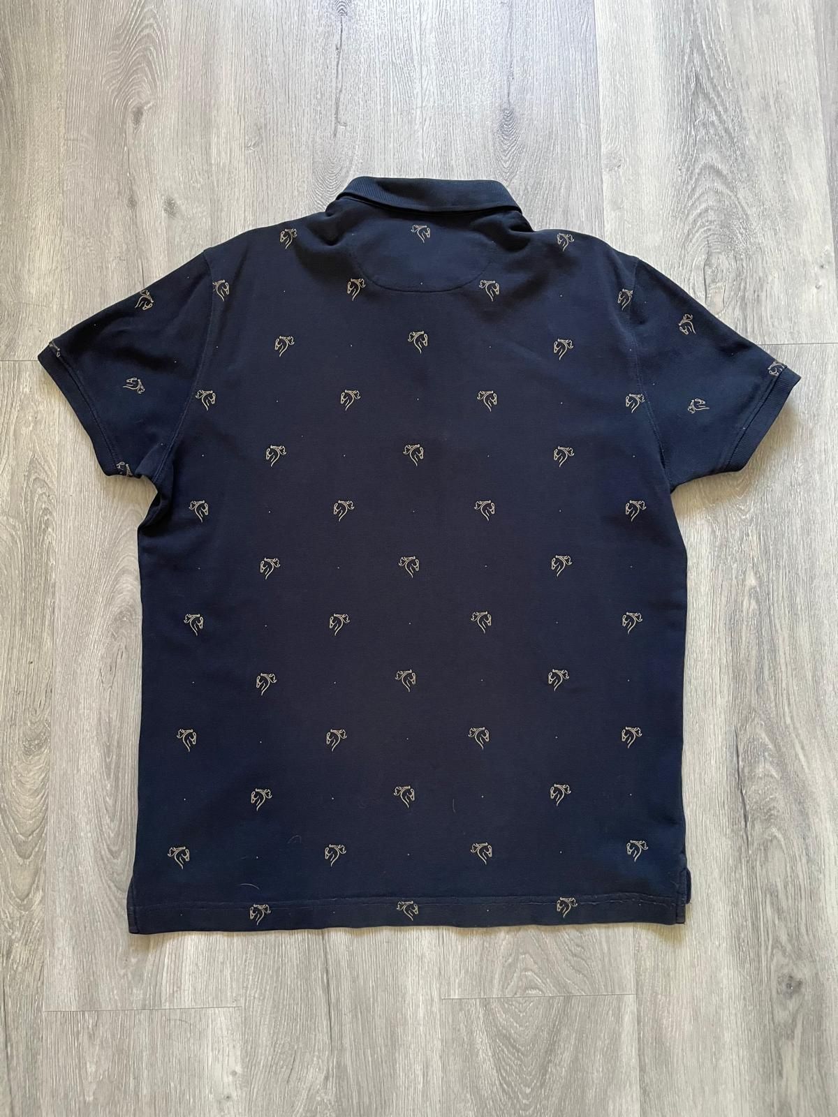 Massimo Dutti koszula polo L t-shirt granatowa męska cotton