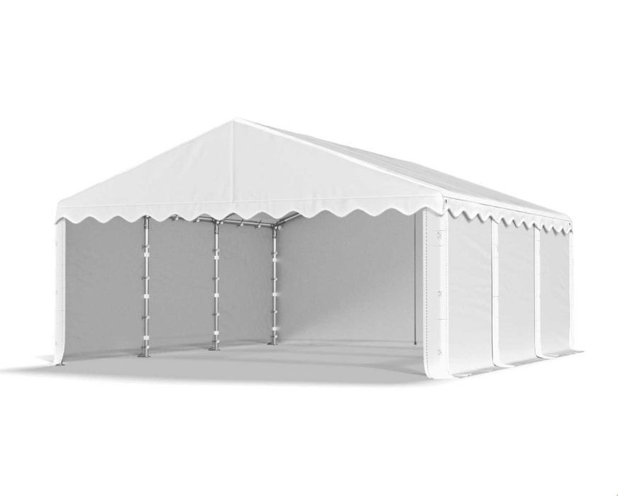 Namiot Magazynowy BIAŁY 6x6x2m Namiot Handlowy Garażowy DAS