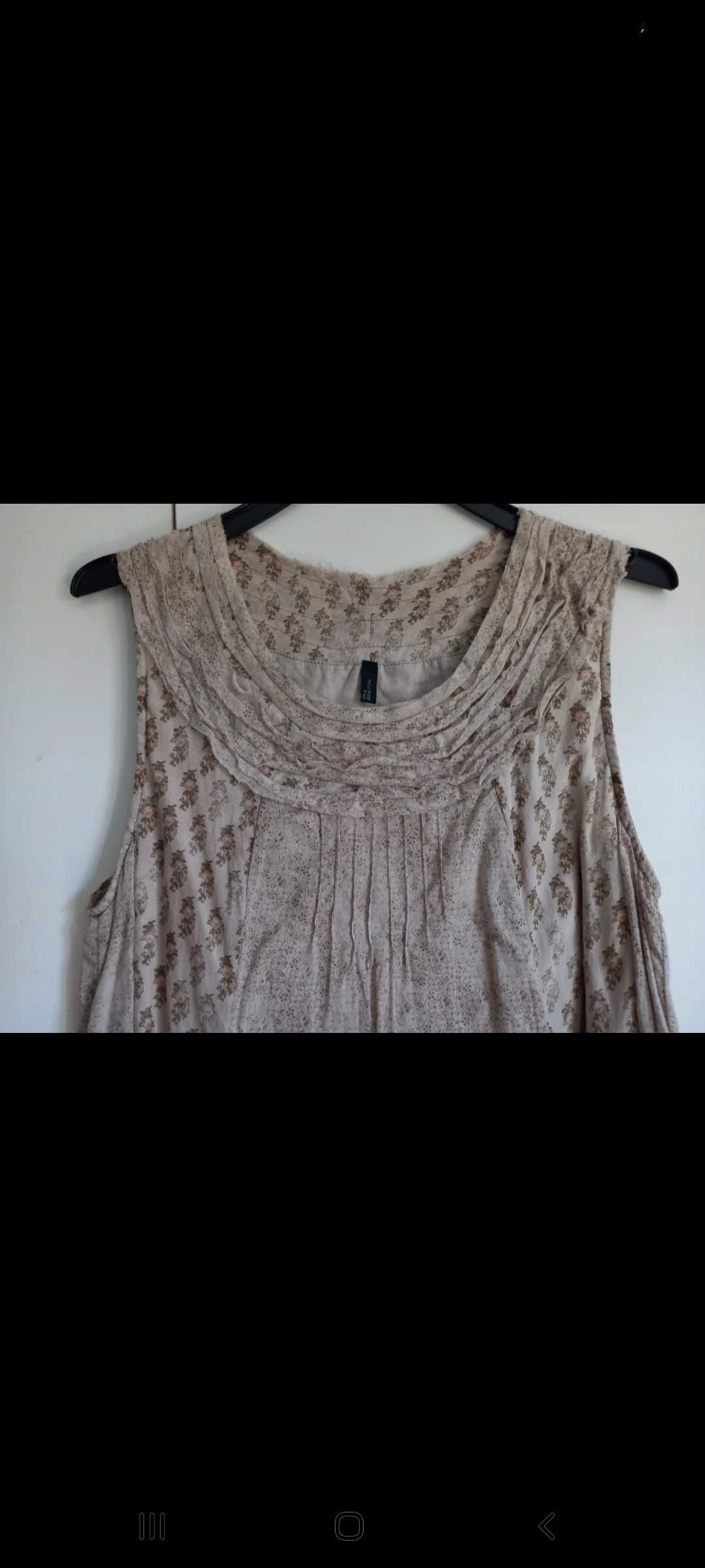 Vestido em tons suaves, bege/rosa claro - XS - Benetton
