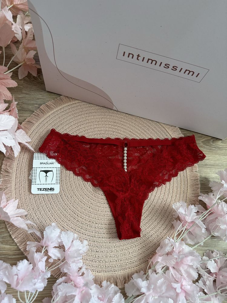 Tezenis m/38 nowe (z metką) piękne majtki brazyliany z perłami