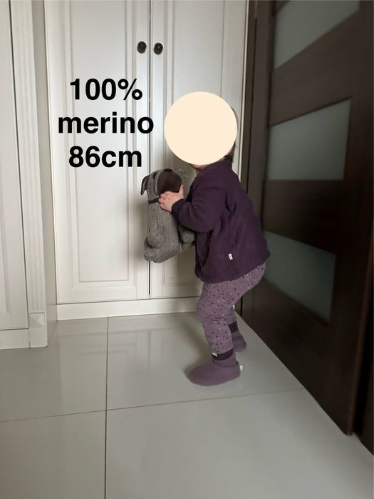 Wełniana kurtka puchacz bluza merino bosmanka 80 86 92cm