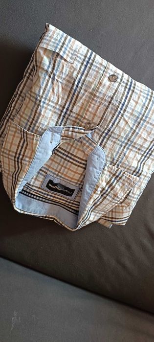 Koszula Vintage w kratkę krótkim rękawem L bawełna