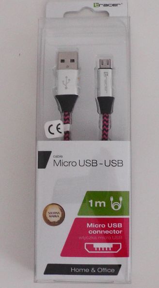 Kabel USB - Micro USB 1 metr Tracer 2,1A oplot