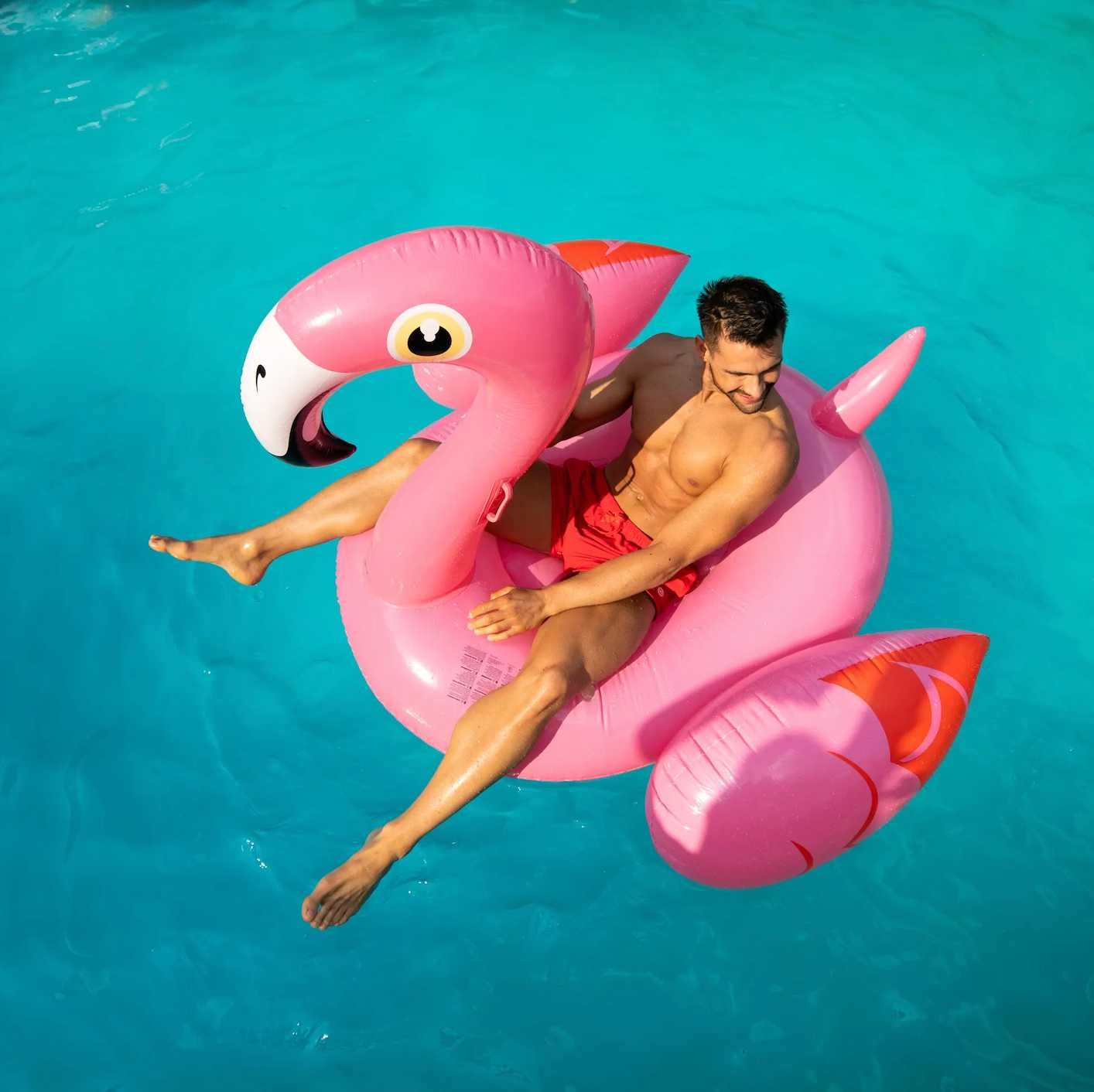 2w1 Materac Dmuchany Flaming + GRATIS Koło Dmuchane Mocny Basen Plaża