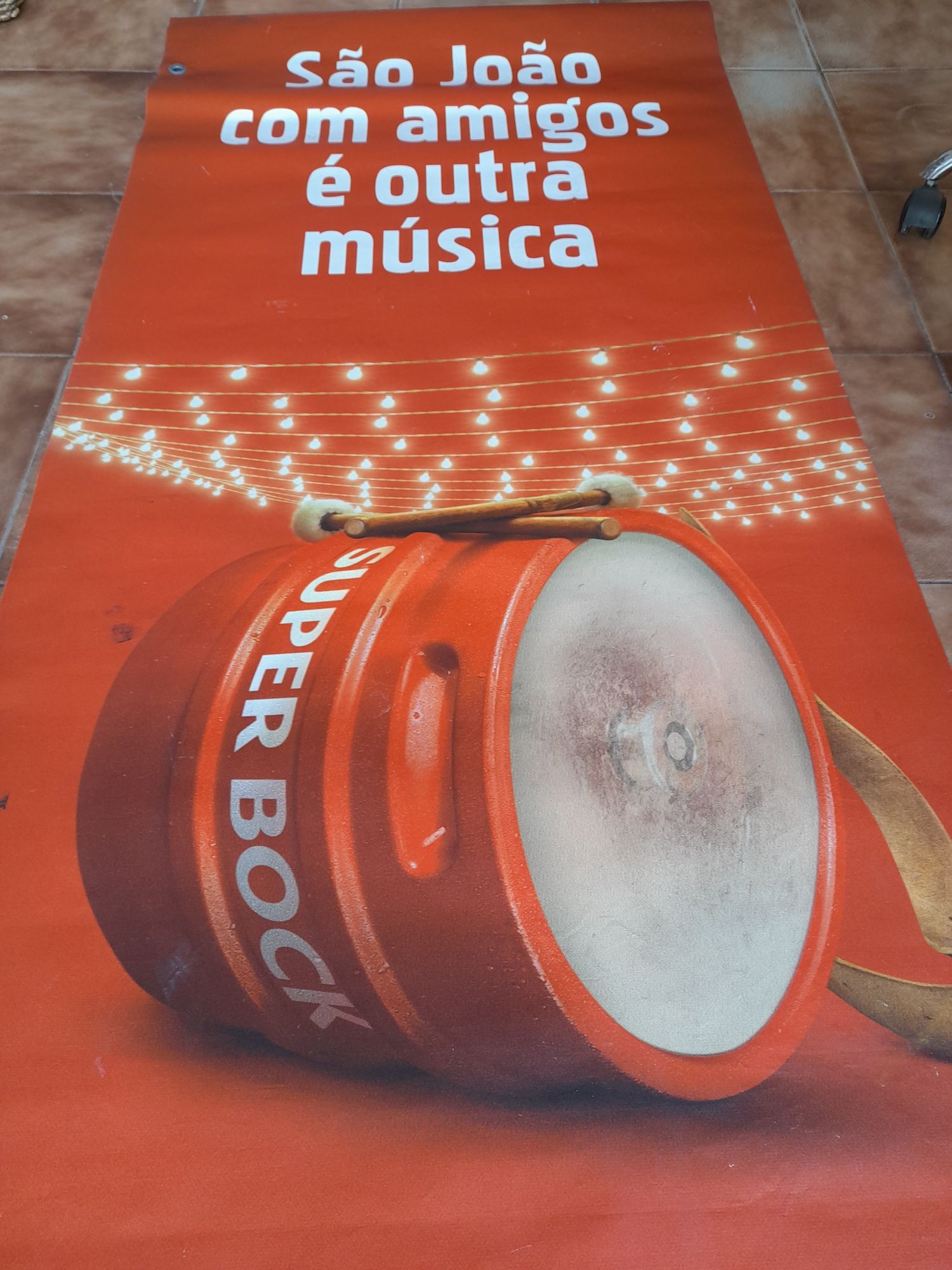 Lona Super Bock - tela da cerveja- S. João Porto e Braga - publicidade