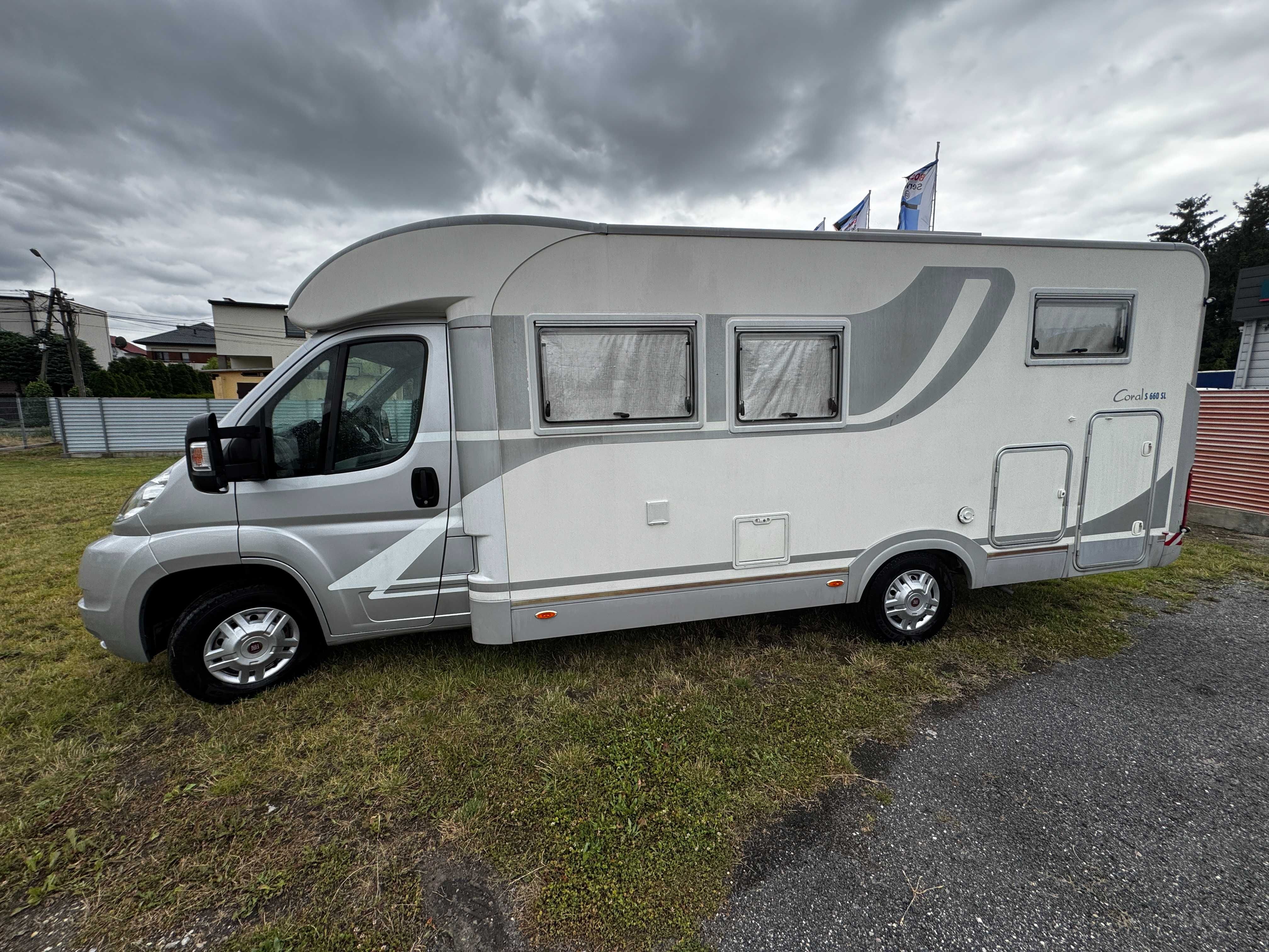 Kamper-Fiat-Adria Coral  5 os., klima, telewizja, pneumatyka, zadbany