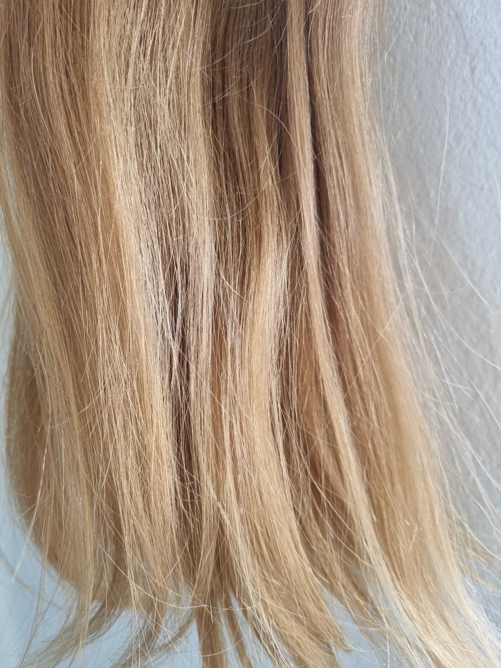 Włosy clip in dziewicze jasny beżowy blond 45cm 130g treski