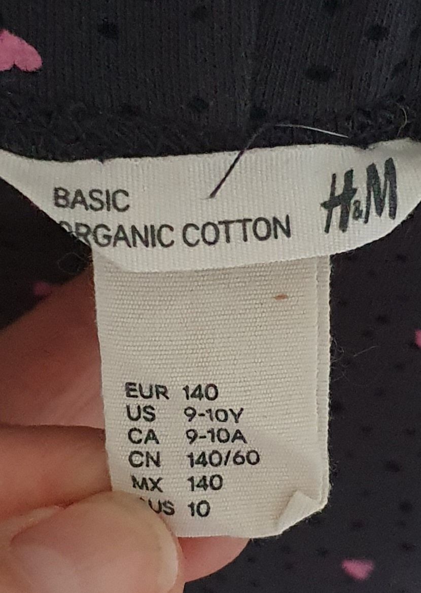 H&M-nowe getry dla dziewczynki -bawełna organiczna r.140cm
