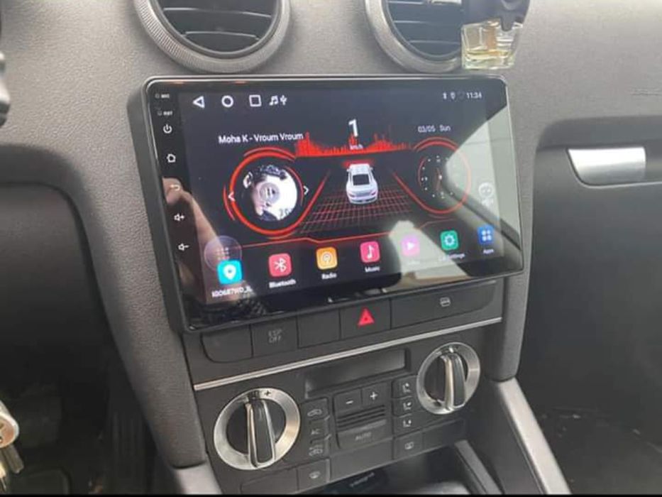 Rádio Audi A3 8P Android 14 com GPS (Novo)