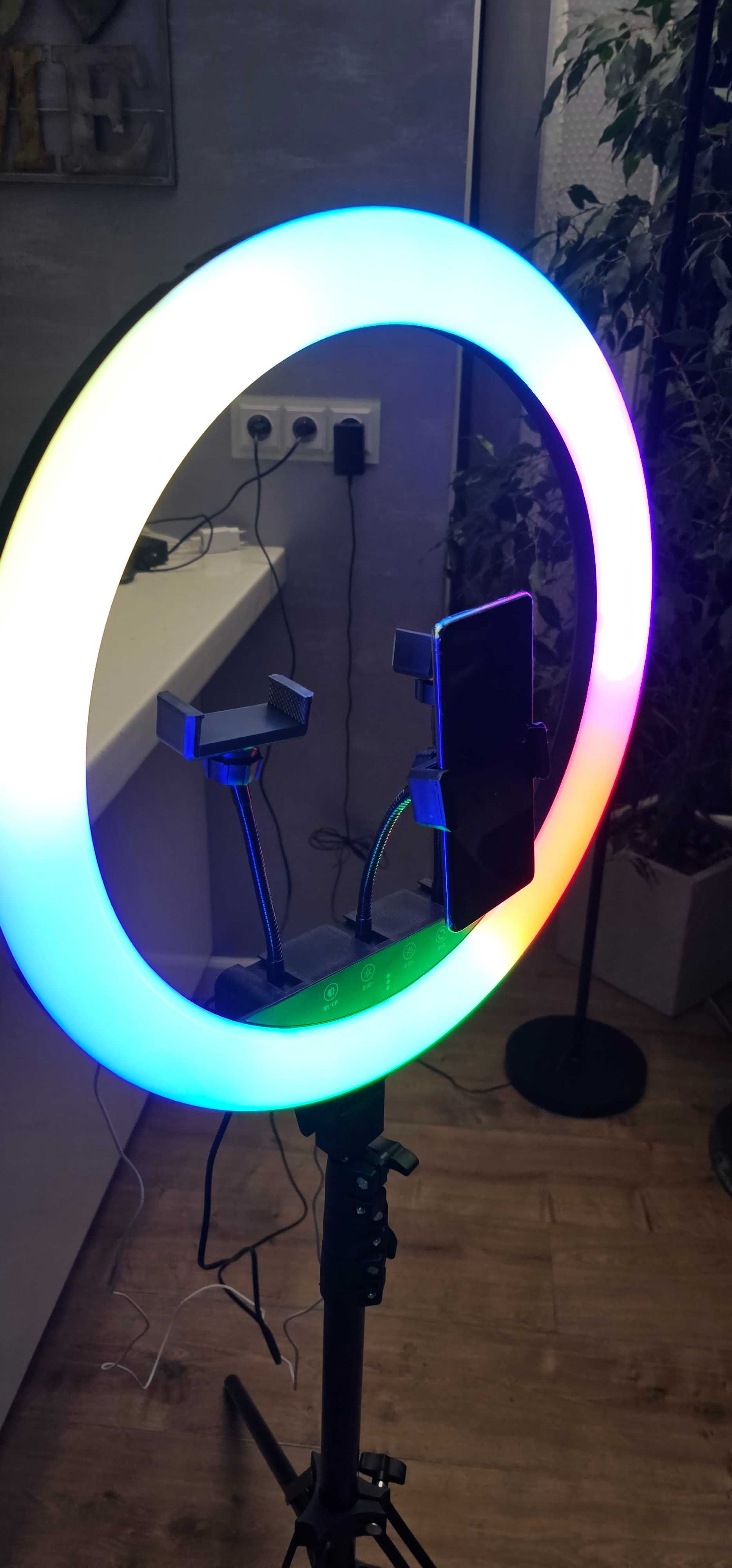 Lampa led ring do filmów zdjęć selfie makijażu ze statywem.