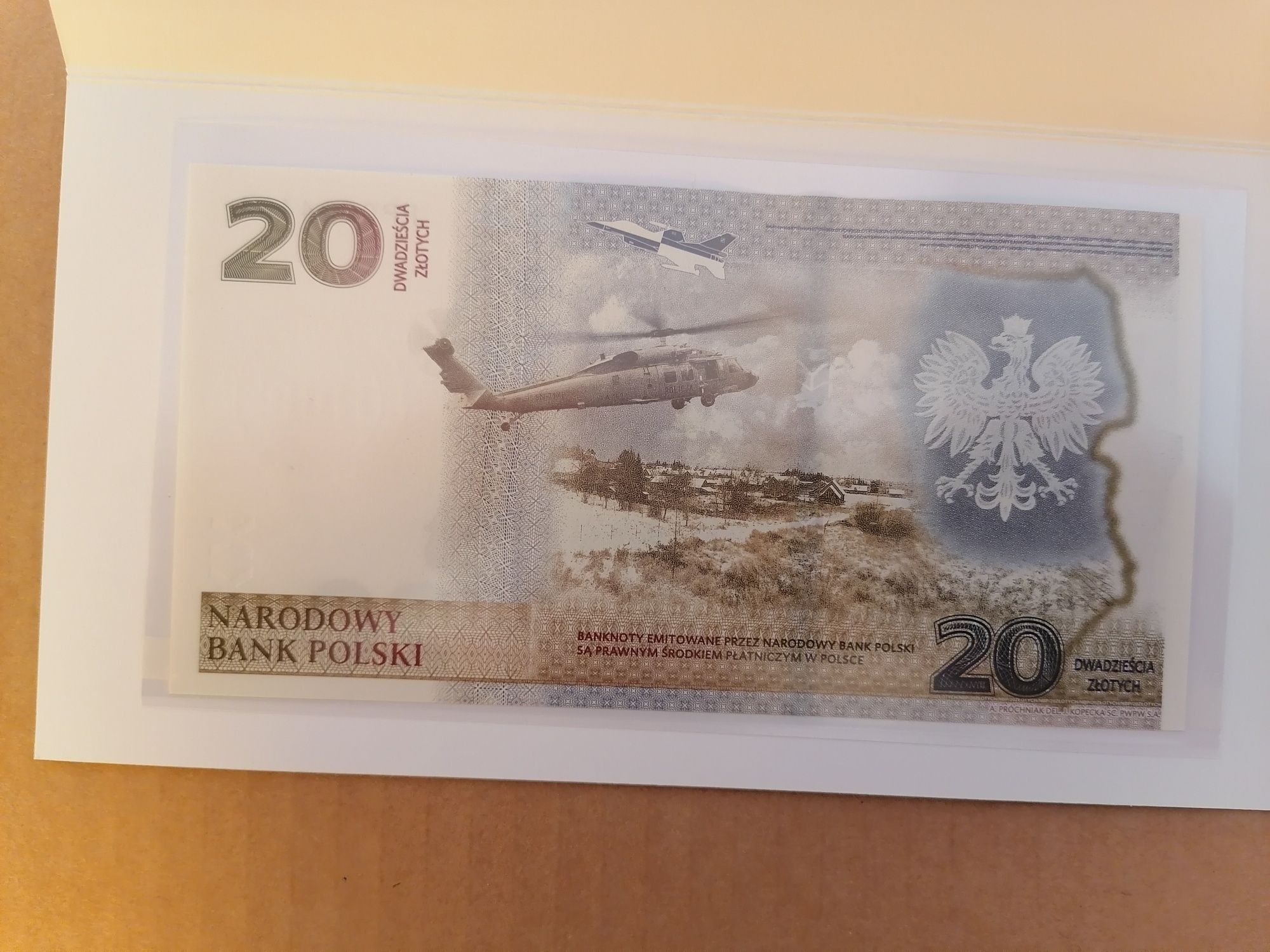 Banknot kolekcjonerski 20zł Ochrona Polskiej Granicy Wschodniej UNC