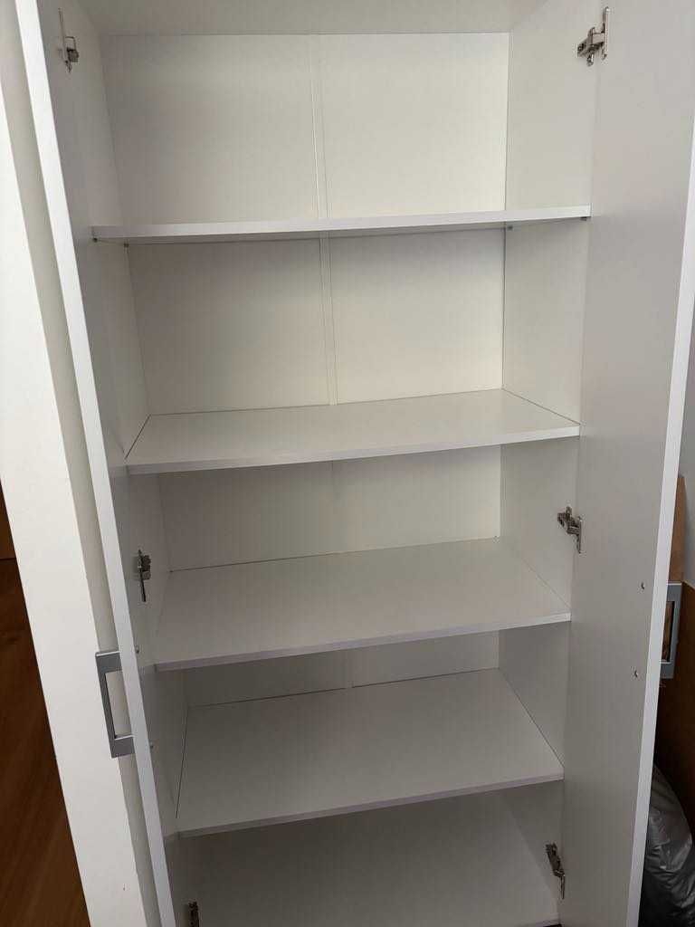 Szafa dwudrzwiowa biała z półkami 180x80x40 cm