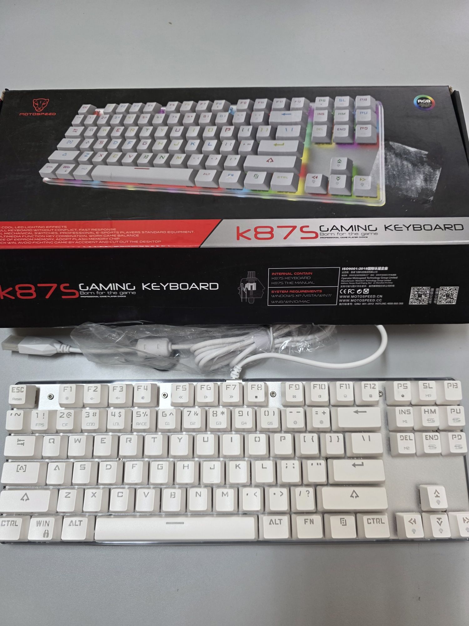 Teclado mecânico Gamming Motospeed K87S RGB