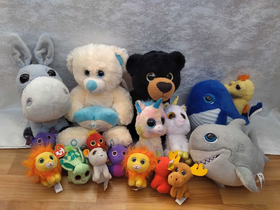 М'яка іграшка глазастики Єдиноріг Ведмедик Лев Зайчик Акула Кит