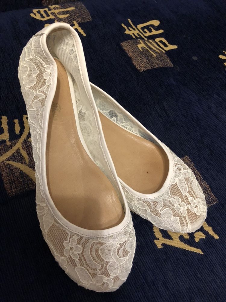 Свадебные балетки туфли обувь свадебная кружевные