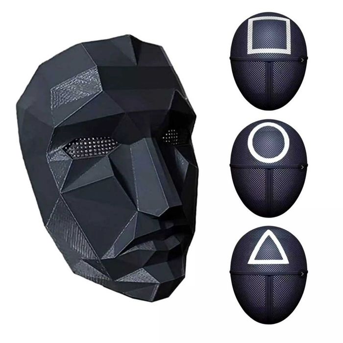 Маска Ведущего Охранника Квадрат Круг Треугольник ИГРА В КАЛЬМАРА ОПТ