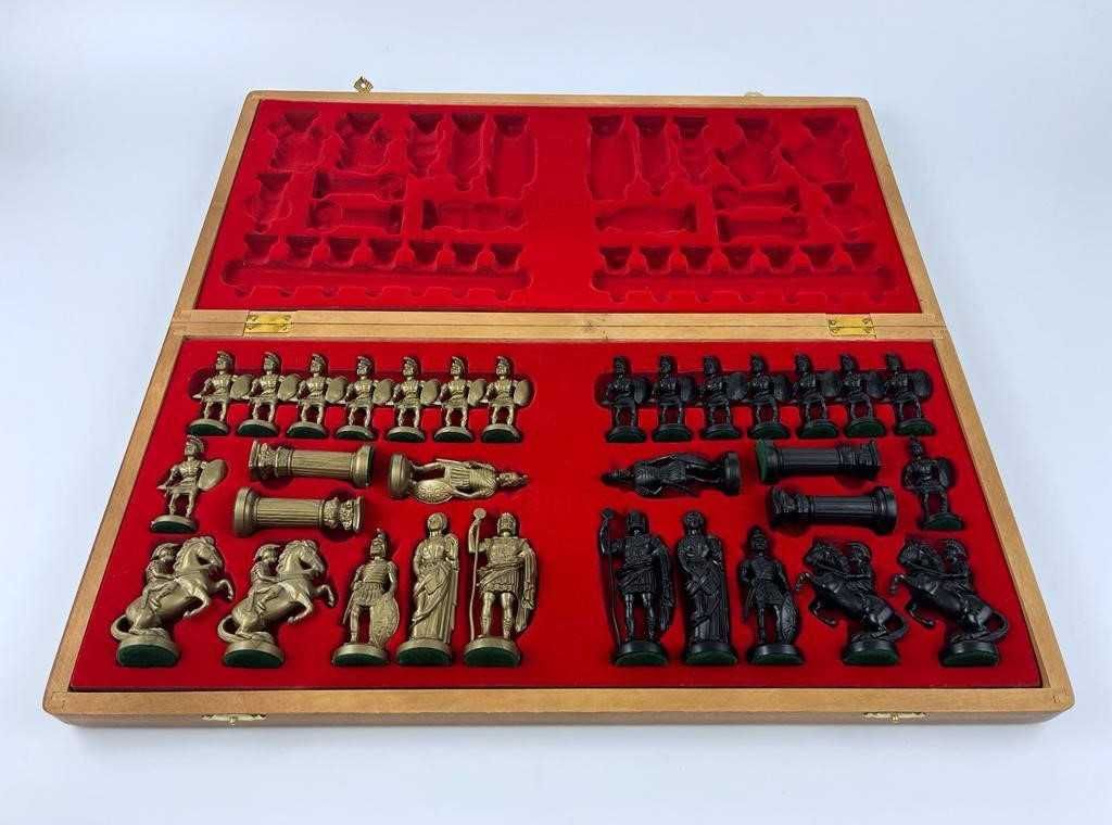 Szachy drewniane składane turniejowe no.6 Figury Rzymskie Prezent