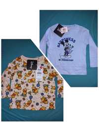 Dwie bluzeczki nowe z metką Disney Kubuś Puchatek Myszka Miki