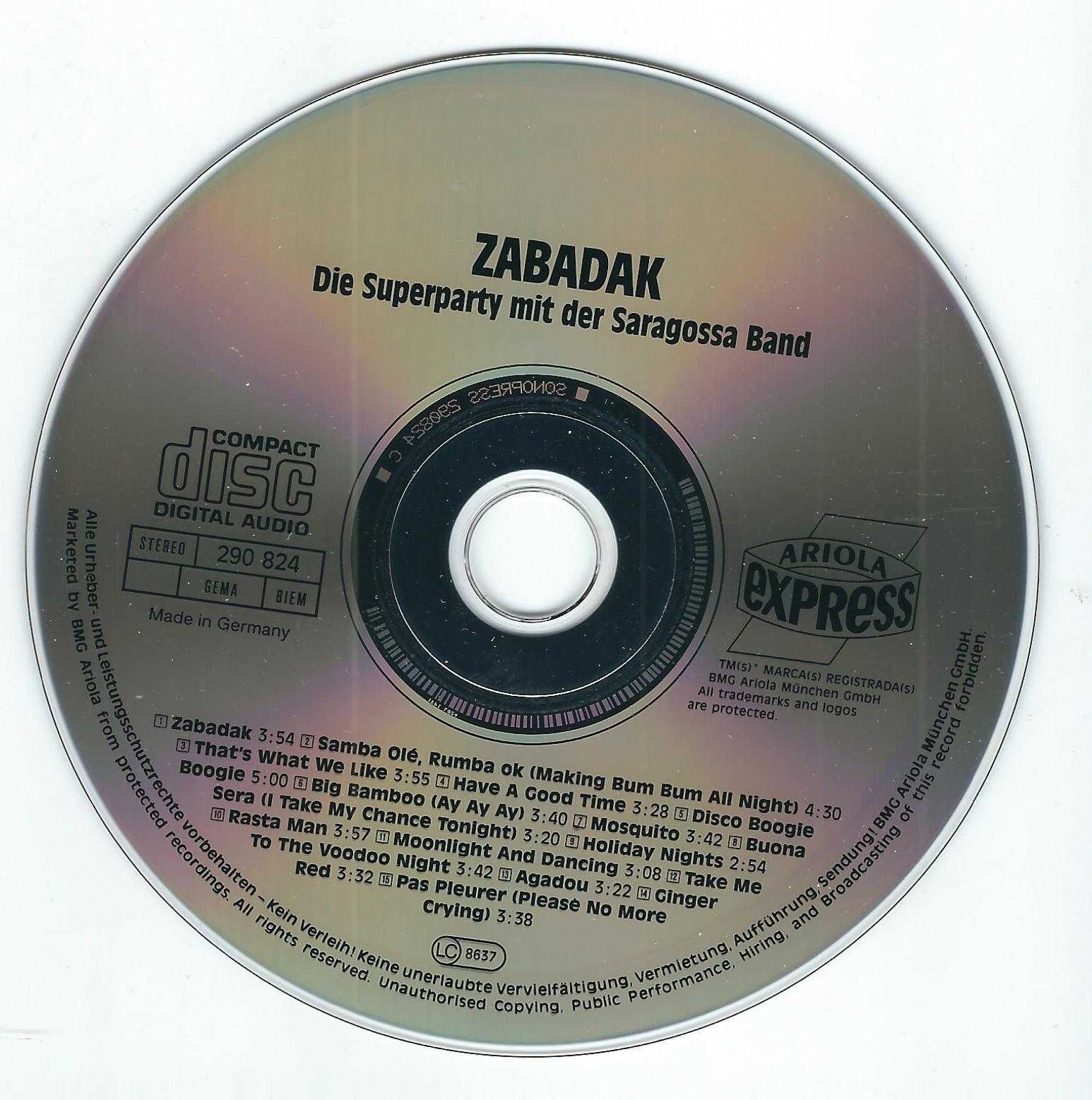 CD Saragossa Band - Zabadak (1991) (Ariola Express)