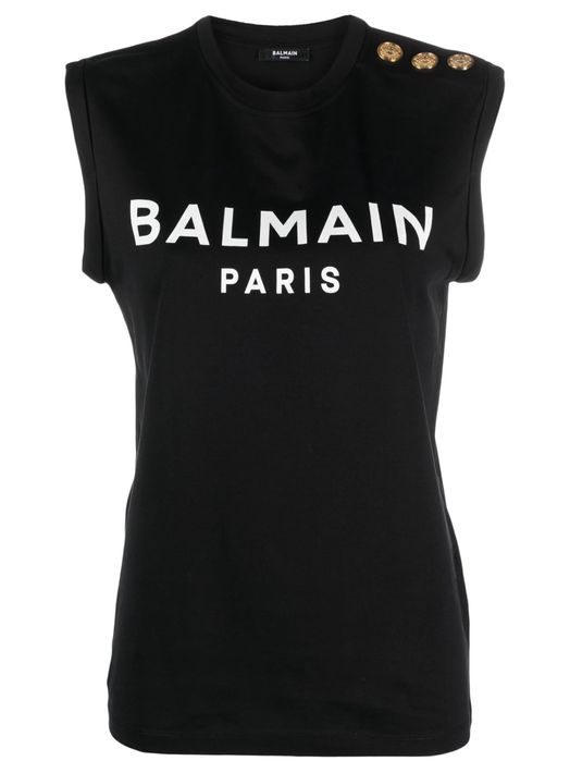 Tshirt Balmain Logo Print cotton