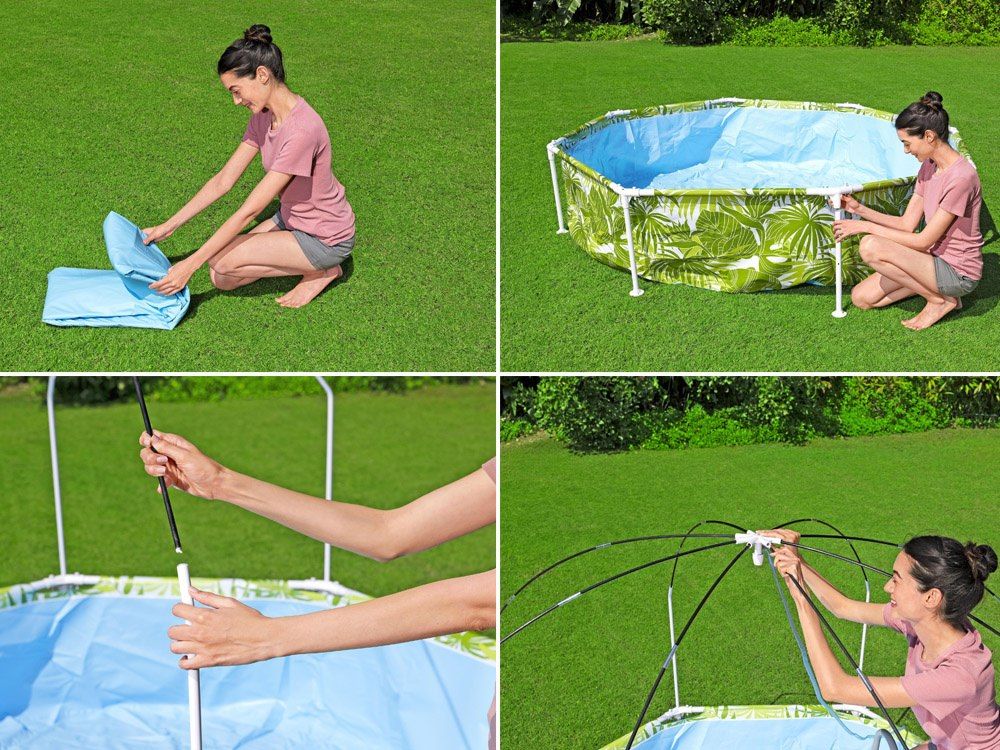 Bestway basen stelażowy 244x51 cm z daszkiem 56432