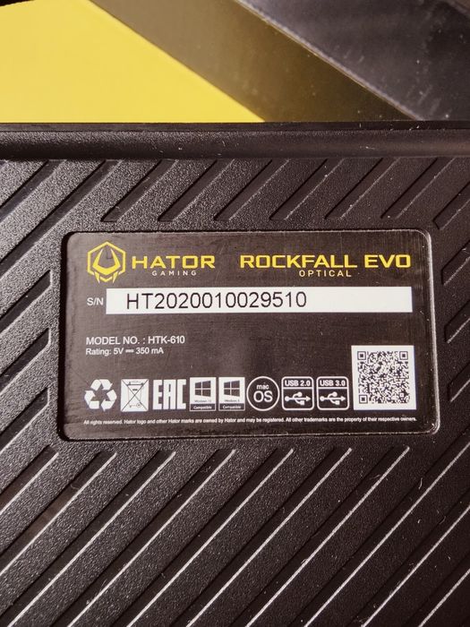 Клавіатура механічна оптична геймерська HATOR Rockfall EVO optical HTK