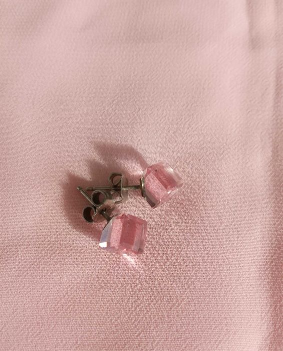 Brincos em Prata com Pedras Rosa