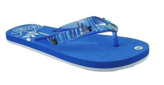 Stylowe klapki damskie japonki z koralikami A8080 BL roz. 41
