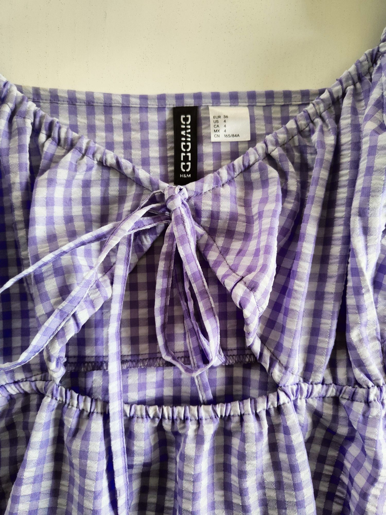 Letnia sukienka, fioletowo-biała H&M
