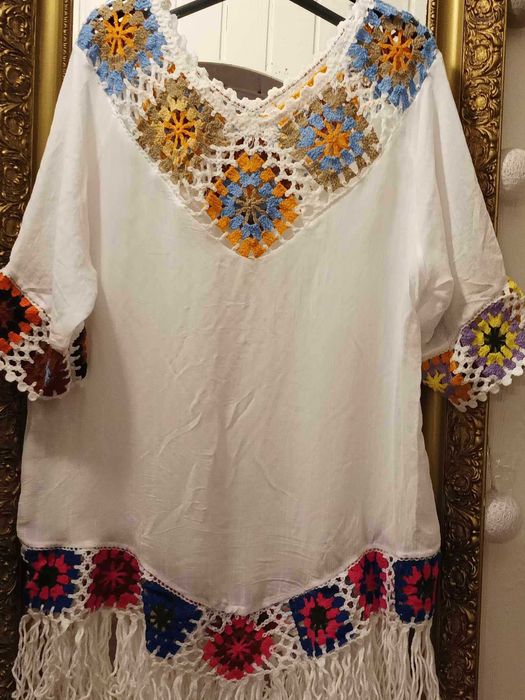 Tunika damska boho biała.