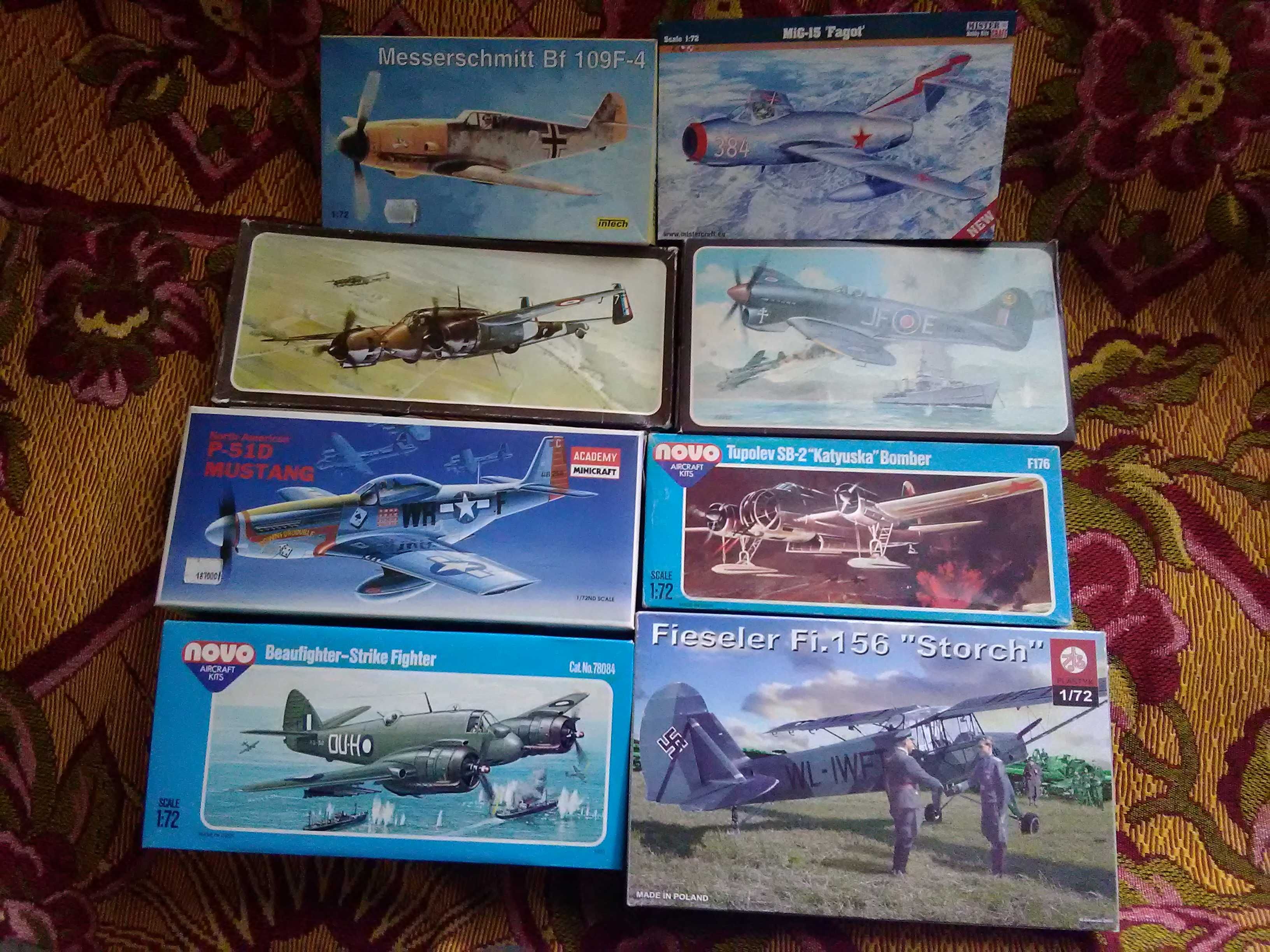 18 modeli do sklejania, m. in. Revell, Heller, Italeri