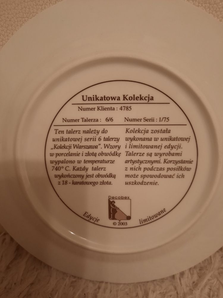 Unikatowa kolekcja talerze Kargowa porcelana