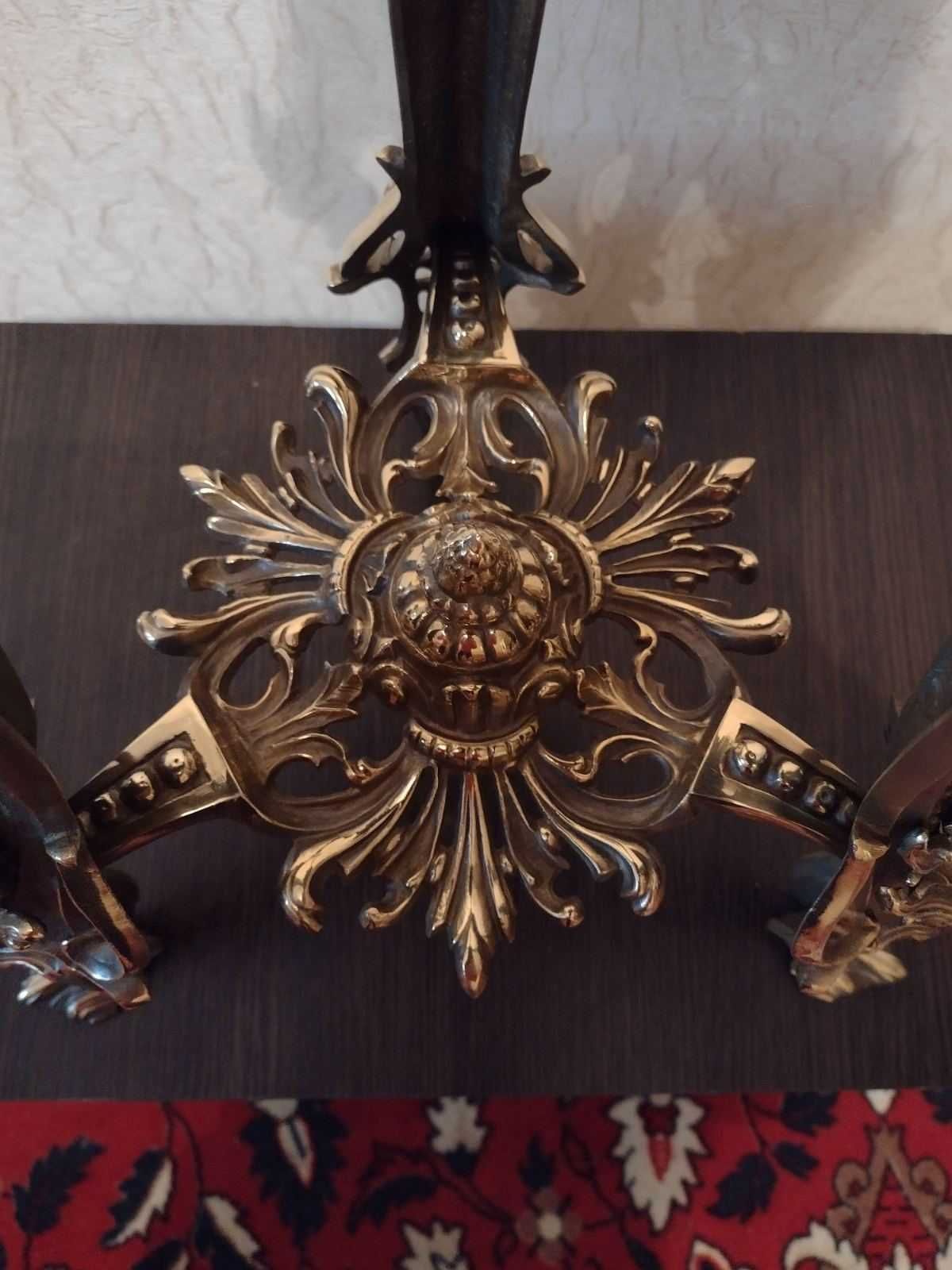 Два бронзовых стола- подставки с мрамором