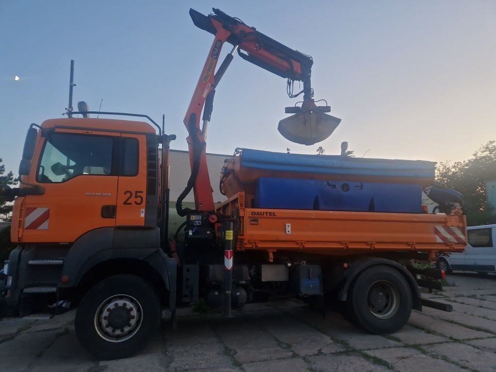 MAN 2007r.  HDS Palfinger piaskarka pług wywrotka