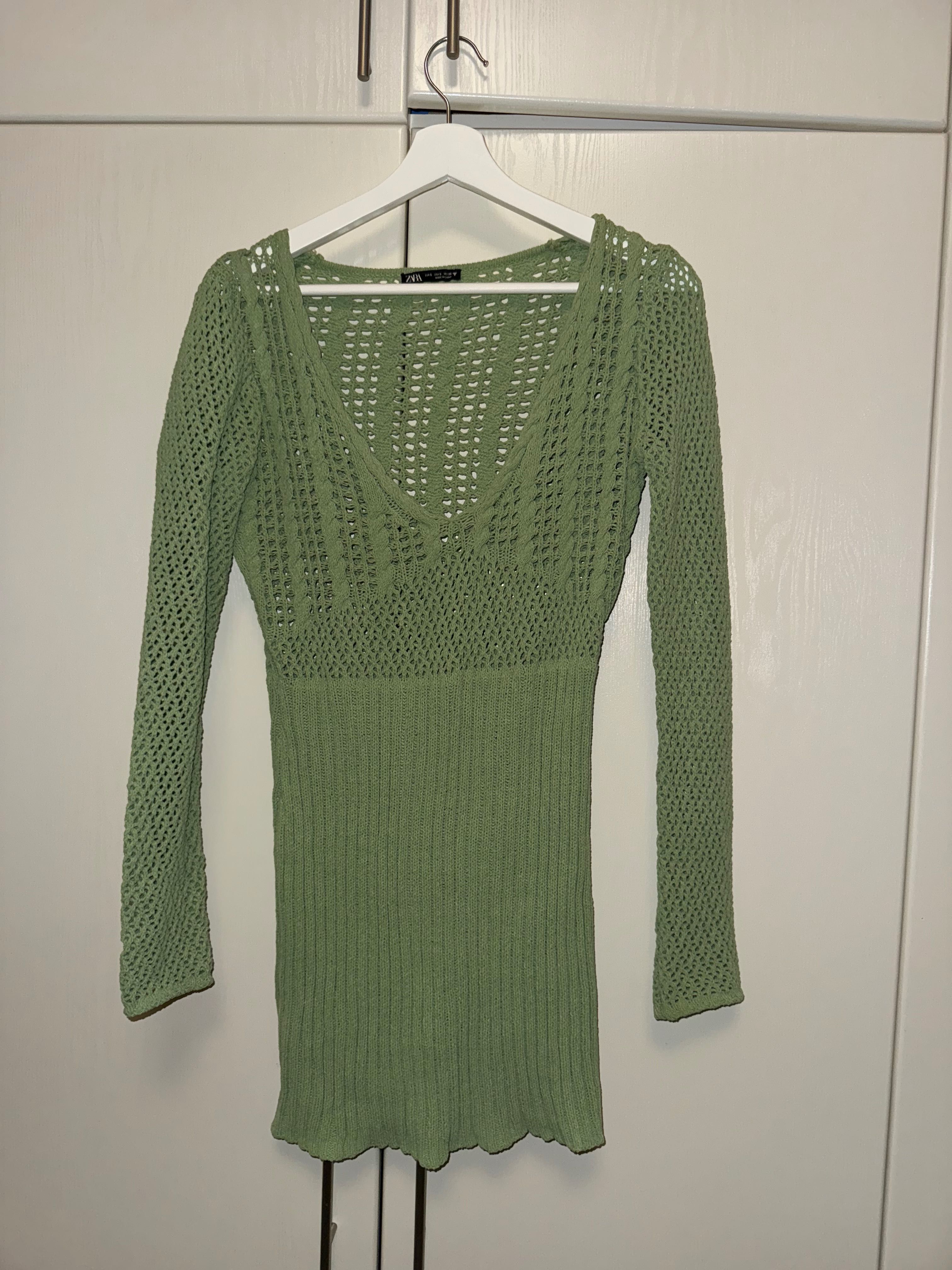 Vestido verde zara TAM S