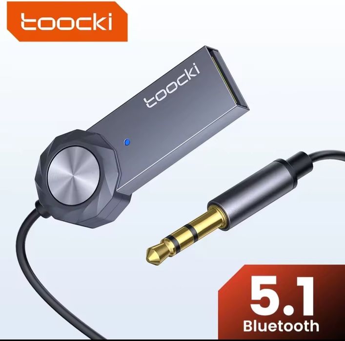 TOOCKI Bluetooth 5.1 Transmiter Adapter Odbiornik Audio AUX do  auta