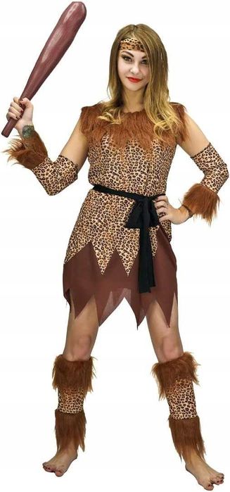 KOSTIUM Kobieta jaskiniowiec roz S- L Halloween