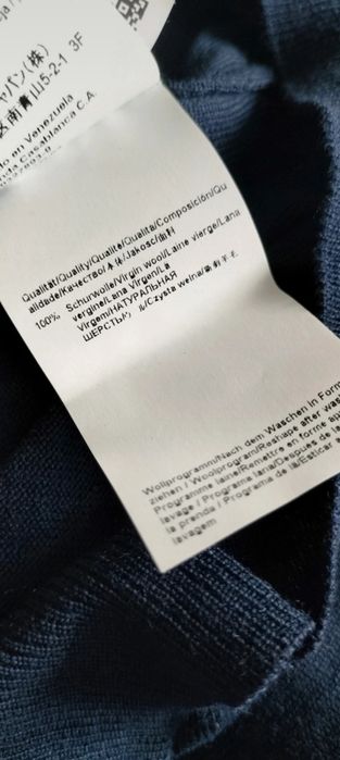 Granatowy wełniany sweter swetr wełna 100% unisex M wool  męski