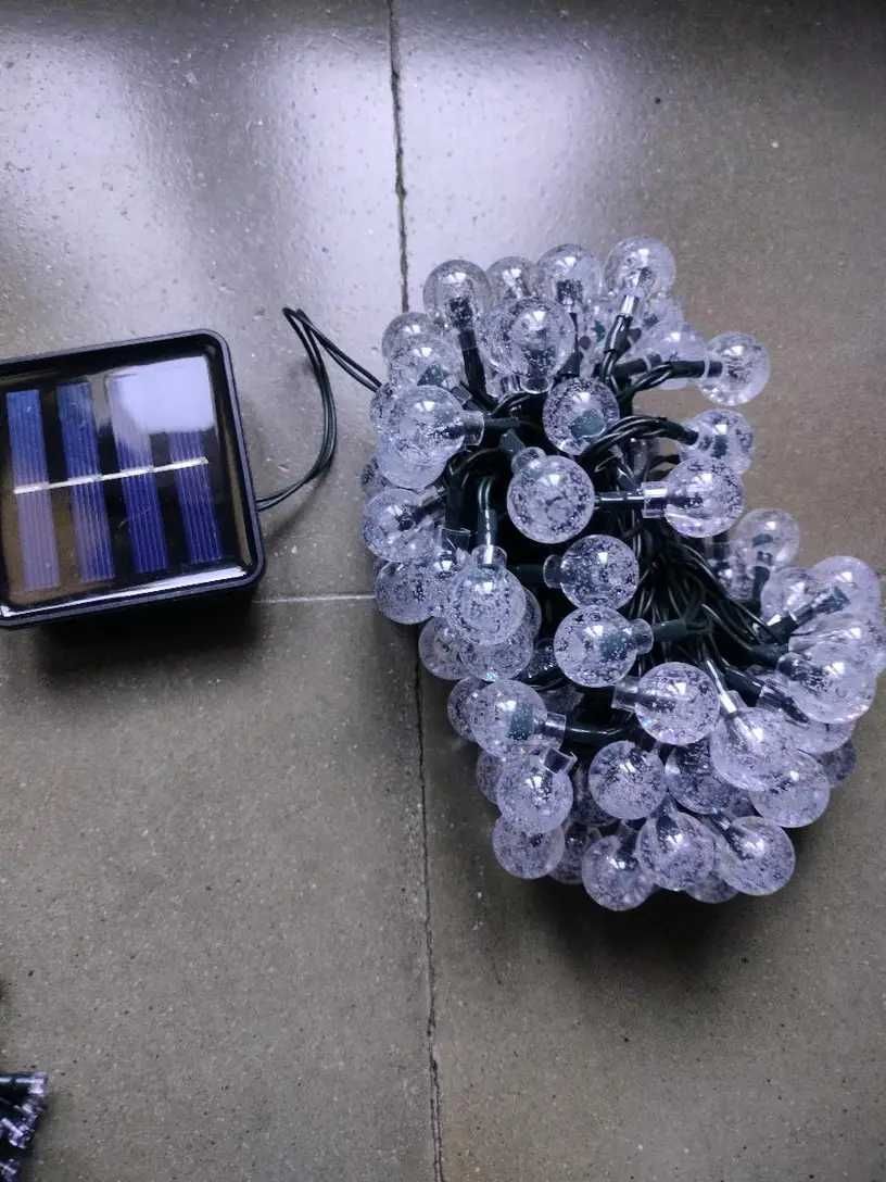 Łańcuch świetlny solarny 7 m z 100 żarówkami
