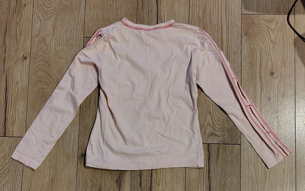 Bluzka z długim rękawem dziewczęca różowa 140