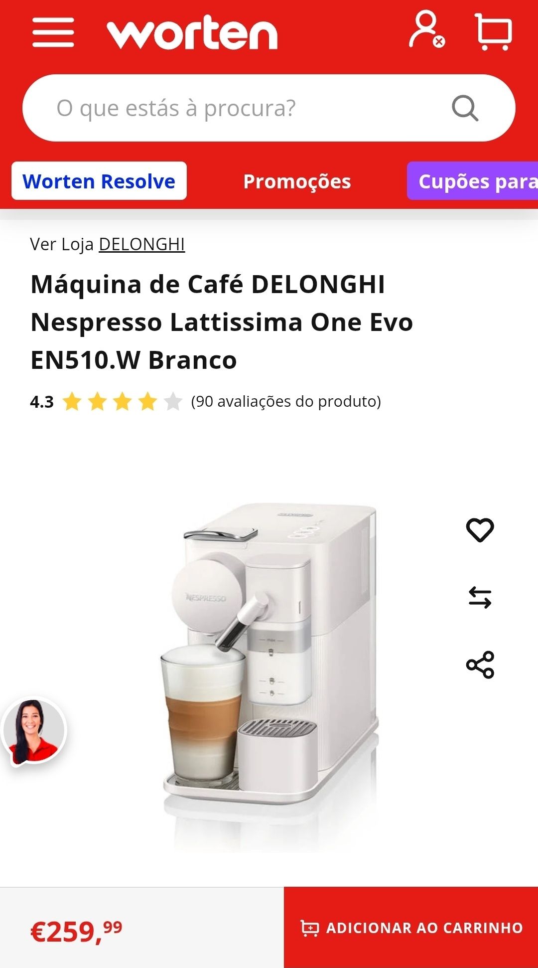 Máquina café delonghi Nespresso