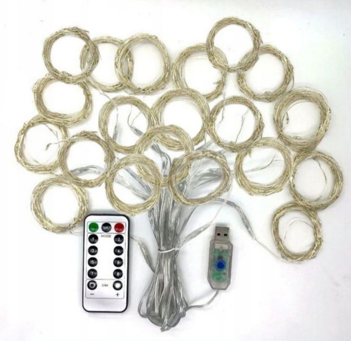 6x3m 600led kurtyna ledowa kolorowa dekoracja świąteczna lampki