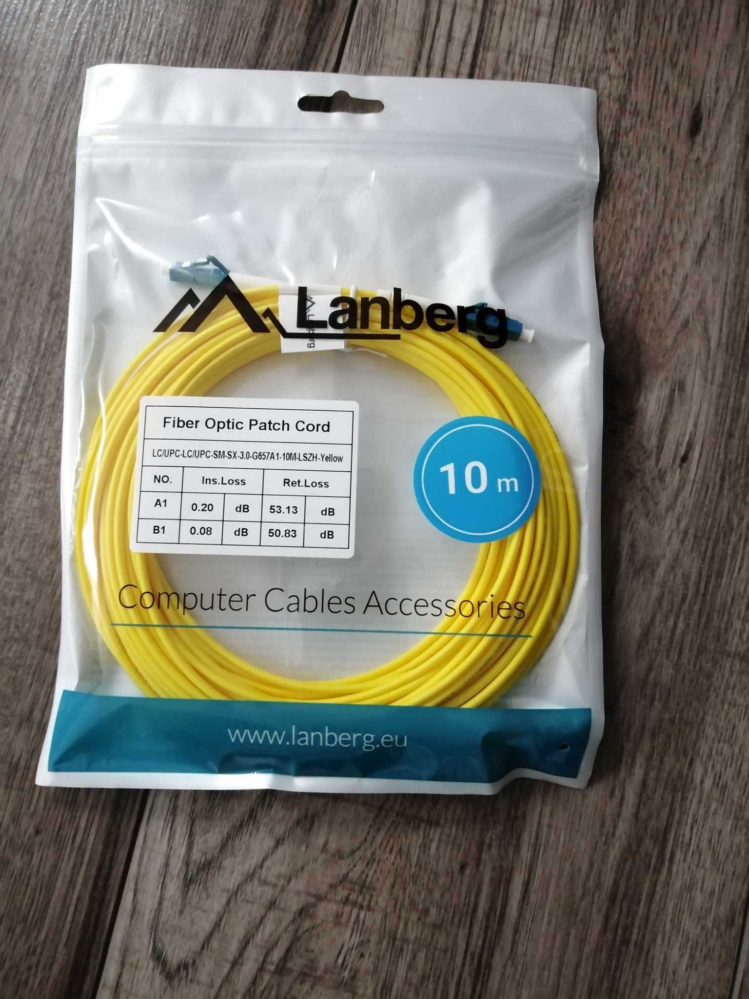 LANBERG fiber optic patchcord SM LC/UPC-LC/UPC simplex 10m LSZH g657a1