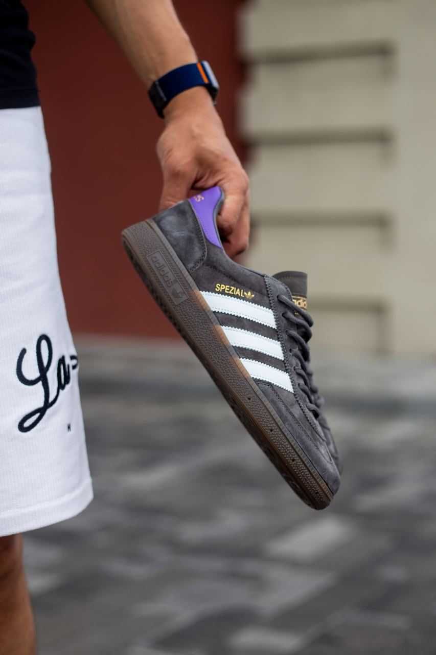 Мужские кроссовки Adidas Handball Spezial Grey/White/Violet. 41-45