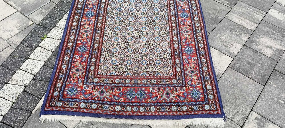 Moud dywan wełniany tkany ręcznie chodnik 297 x 79 cm wełna dywan