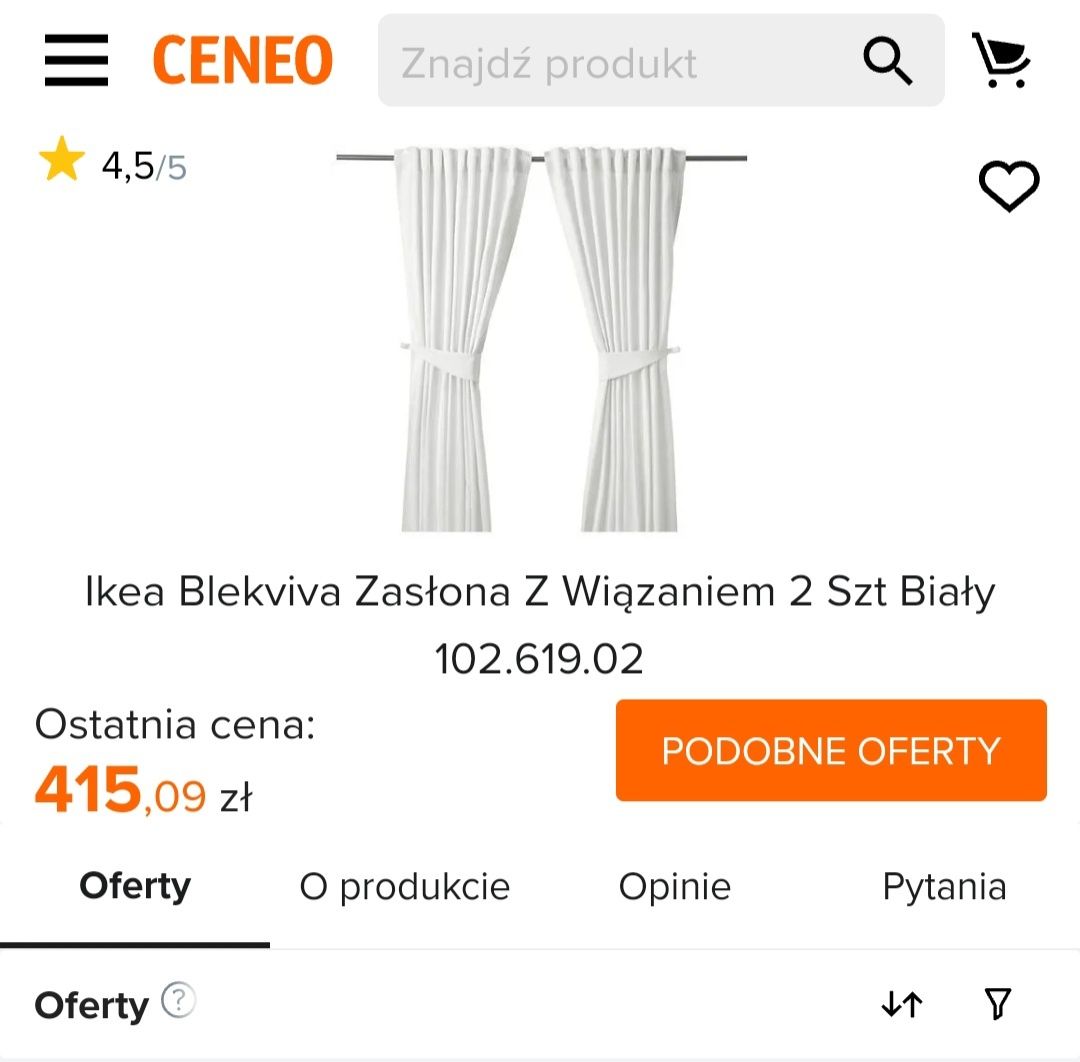 Zasłony IKEA BLEKVIVA nowe