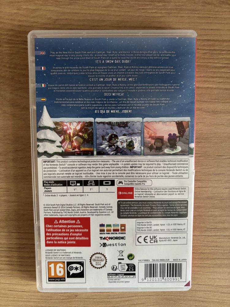 South park snow day nintendo switch
