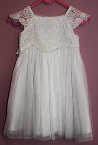 Elegancka sukienka biała. Sukienka biała. Na roczek lub chrzest