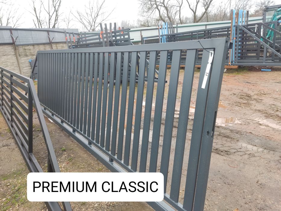 Brama przesuwna palisada pion 4mx1,42m, PREM CLASSIC,ocynk ogniowy+RAL