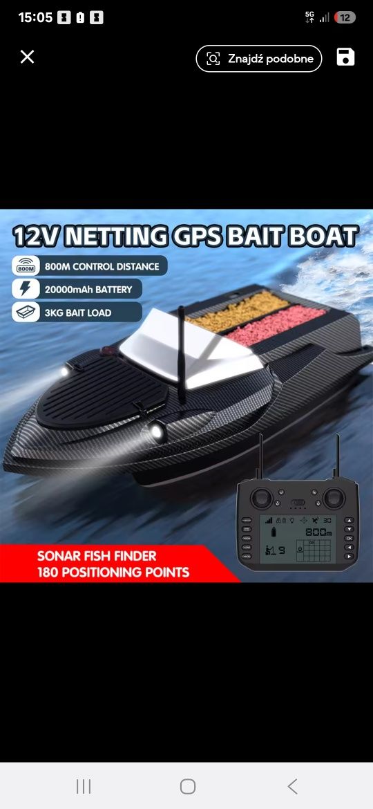 Łódka zanętowa flytec v080 jak v030 + echosonda fishfinder